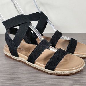 Lucky Brand Dilane Canyon Sandals, Black Embossed Nubuck, Womens Size 6.5